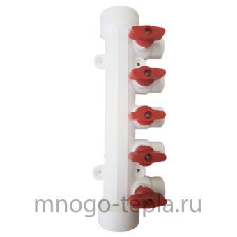 Коллектор MeerPlast 40х20 (4 вых.) с воздухоотводчиком красный - №1