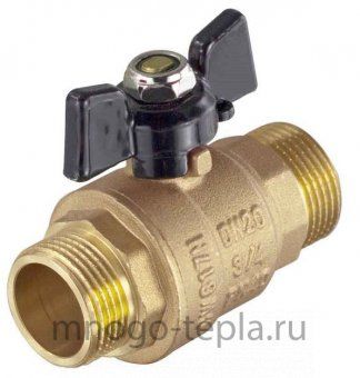 Кран шаровый 3/4" ШШ TIM (DE1220) латунный усиленный прямой  -  бабочка - №1