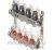 Коллекторная группа Tim (KDS5009) 1" ВР-ВР, 9 отводов 3/4", нержавеющая сталь, расходомер