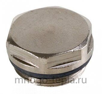 Заглушка 1" НР с уплотнительным кольцом никелированная - №1