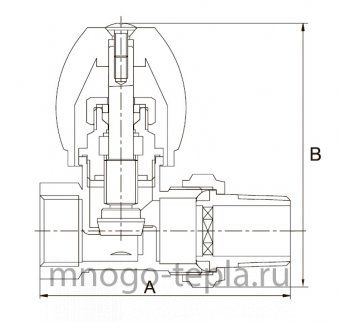 Вентиль для радиатора отопления прямой верхний Zeissler RD202.02, 1/2", регулировочный, со стопорным кольцом - №1