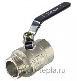 Кран шаровый 3/4" ГШ TIM (DE1204X) никелированный усиленный прямой - рычаг - №1