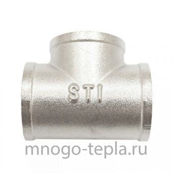 Тройник ¾" ВР никелированный латунный, резьбовой - №1