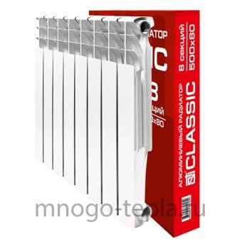 Алюминиевый радиатор STI Classic 500/80, 8 секций, на площадь до 10.8 м2 - №1
