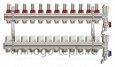 Коллекторная группа Tim (KC012) 1" ВР, 12 отводов 3/4", расходомер, воздухоотводчик, сливной кран - №3