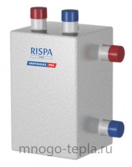 Коллекторный модуль с гидрострелкой RISPA ГРУ+КМГ 30-2В нерж 304 Compact, нержавеющая сталь - №1