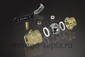 Кран шаровый 3/4" ШШ TIM (DE1220X) никелированный усиленный прямой - бабочка - №1