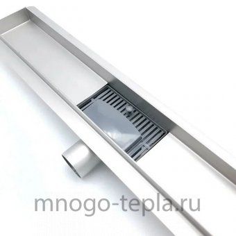 Трап для душа с горизонтальным выпуском TIM BAD413502, размер 350 x 70мм, защита от запаха (сухой + гидрозатвор), решетка с круглой ячейкой - №1