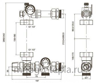 Cмесительный узел для теплого пола JH-1035 TIM - №1