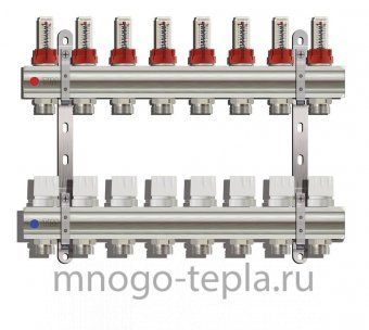 Коллекторная группа Tim (KD008) 1" ВР, 8 отводов 3/4", расходомер - №1