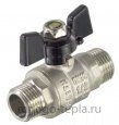 Кран шаровый 3/4" ШШ TIM (DE1220X) никелированный усиленный прямой - бабочка - №2