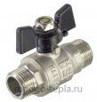 Кран шаровый 3/4" ШШ TIM (DE1220X) никелированный усиленный прямой - бабочка - №3