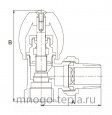 Вентиль для радиатора отопления угловой верхний Zeissler RS201.03, 3/4", регулировочный, со стопорным кольцом - №3
