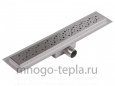 Трап для душа с горизонтальным выпуском TIM BAD413502, размер 350 x 70мм, защита от запаха (сухой + гидрозатвор), решетка с круглой ячейкой - №2