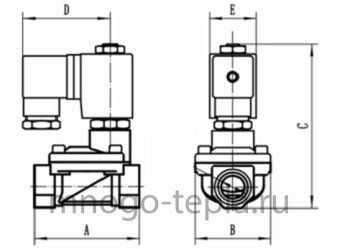 Электромагнитный клапан для воды UNIPUMP BCX-25 1", нормально закрытый, 220В - №1