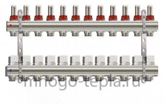 Коллекторная группа Tim (KD012) 1" ВР, 12 отводов 3/4", расходомер - №1